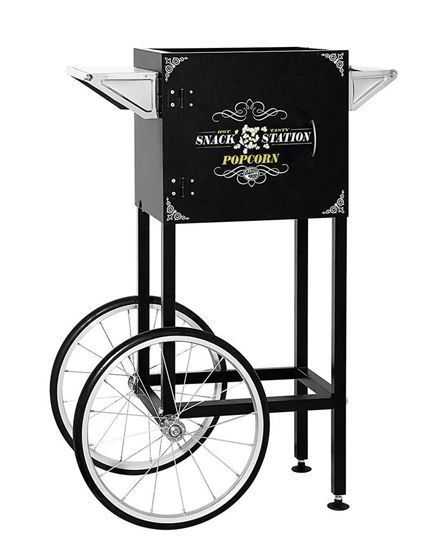 Black popcorn machine cart for 4oz and 8oz Snack Station machines