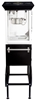 Black 8oz Oscar series popcorn machine with cart - side view