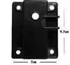 Black gear plate receiver with dimensions 9.7 cm by 7 cm