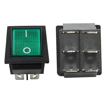 Image de 71853 - On/Off GREEN switch 120V / 6 Pins