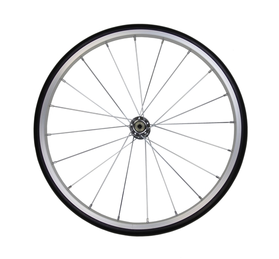 Silver aluminum wheel for Snack Station popcorn machine cart