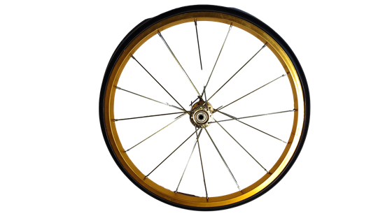 Gold aluminum wheel for Snack Station popcorn machine cart