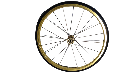 Gold aluminum wheel for 8oz and 16oz popcorn machine cart